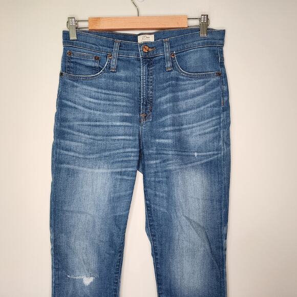 J. Crew 9" High Rise Toothpick Skinny Jeans Neil Wash 28 - Picture 3 of 10